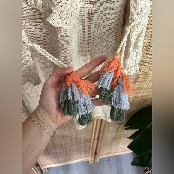 ZARA Tunic DRESS ECRU CROCHET Web Tassel - Picture 6 of 9